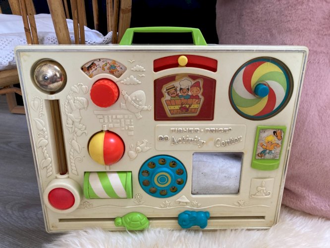 1025⚜️ Ancien Tableau D'activité et D'éveil Fisher Price Vintage Authentique