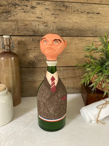 1025⚜️ Ancienne Bouteille de Collection en Verre Raymond Barre Vintage