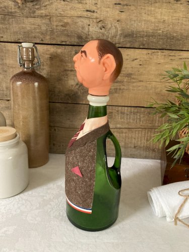 1025⚜️ Ancienne Bouteille de Collection en Verre Raymond Barre Vintage