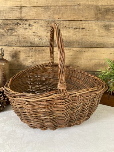 1025⚜️ Décoration Grand Panier en Osier Avec Anse Déco Longueur 45 Cm
