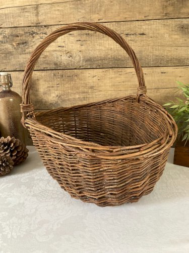 1025⚜️ Décoration Grand Panier en Osier Avec Anse Déco Longueur 45 Cm