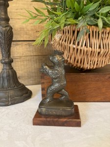1025⚜️ Decoration Statue Souvenir Berlin Bear in Metal Height 12.5 Cm Vintage