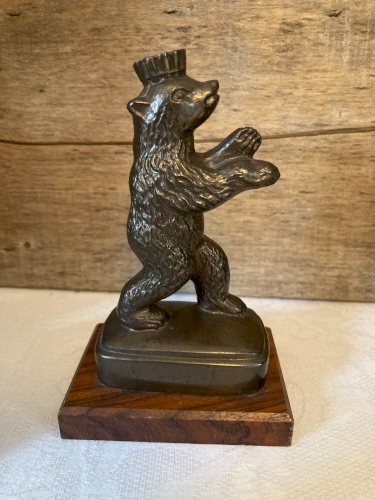 1025⚜️ Décoration Statue Souvenir Berlin Ours en Métal Hauteur 12,5 Cm Vintage