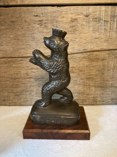 1025⚜️ Décoration Statue Souvenir Berlin Ours en Métal Hauteur 12,5 Cm Vintage