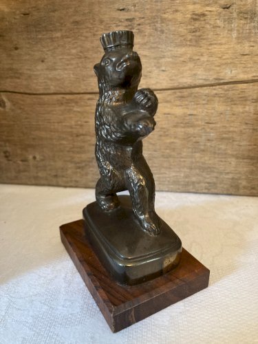 1025⚜️ Décoration Statue Souvenir Berlin Ours en Métal Hauteur 12,5 Cm Vintage