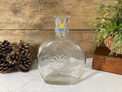 1025⚜️ Large Sun Bottle in Glass Ricard 1 Liter Height 22.5 Cm
