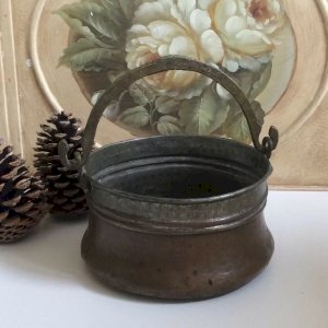 11 ⚜️ Ancien Chaudron En Cuivre Martelé Vintage