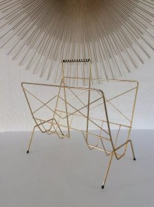 11 ⚜️ Vintage Golden Metal Magazine Rack