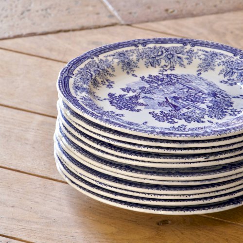 11 assiettes anciennes signées Lunéville collection English Style