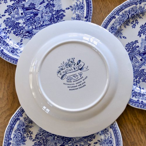 11 assiettes anciennes signées Lunéville collection English Style