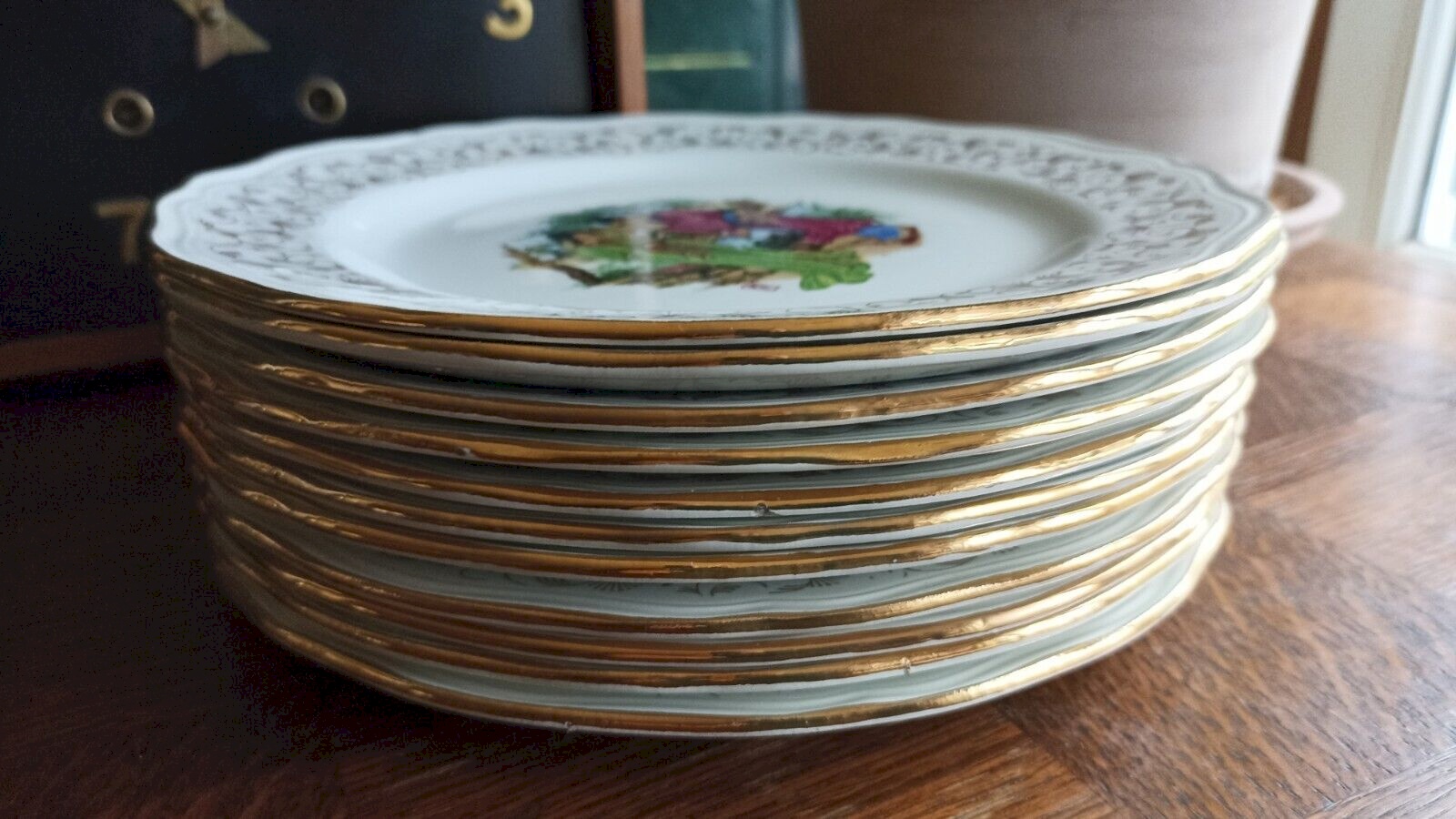 Service 18 assiettes plates L'Amandinoise - Ressourcerie Histoires Sans Fin