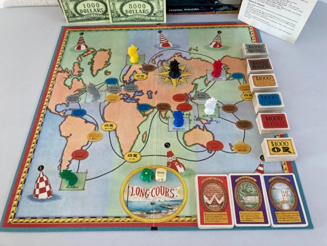 1124⚜️ Ancien Jeu Société Long Cours Le Jeu Du Commerce et des Aventures en Mer