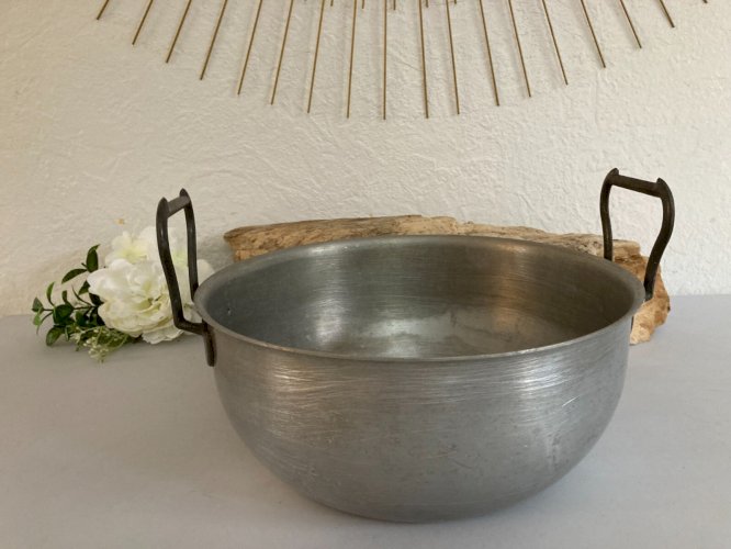 1124⚜️ Ancienne Bassine, Faitout, Cocotte Tournus en Aluminium Ø 24 Cm Vintage