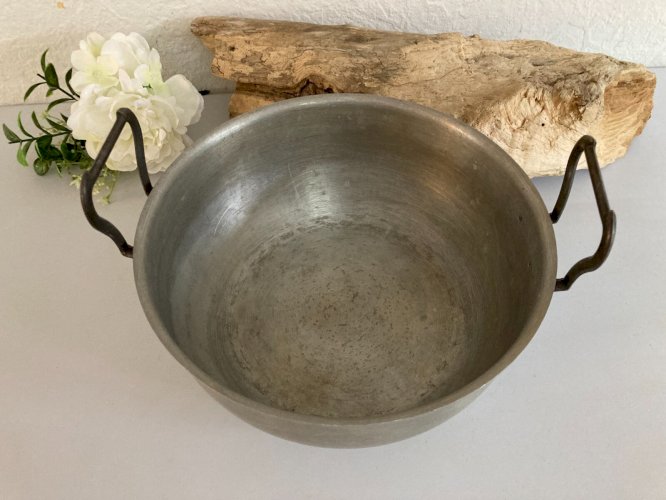 1124⚜️ Ancienne Bassine, Faitout, Cocotte Tournus en Aluminium Ø 24 Cm Vintage