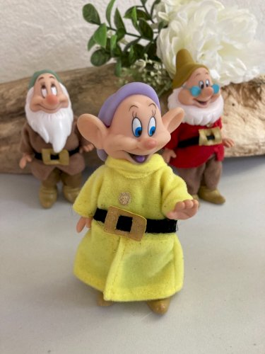 1124⚜️ Lot de 7 Figurines Blanche Neige Et Les Sept Nains Simba Disney H 11 Cm