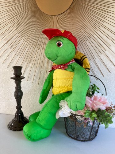 1124⚜️ Peluche Doudou La Tortue Franklin Jemini Vintage Hauteur 30 Cm Assis