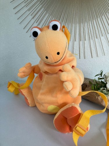 1124⚜️ Peluche Doudou Sac à Dos Casimir Tomy Hauteur 35 Cm Vintage