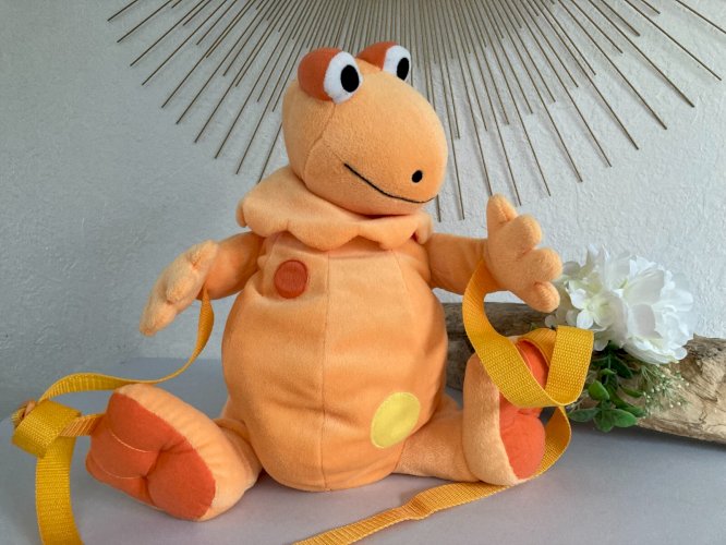 1124⚜️ Peluche Doudou Sac à Dos Casimir Tomy Hauteur 35 Cm Vintage