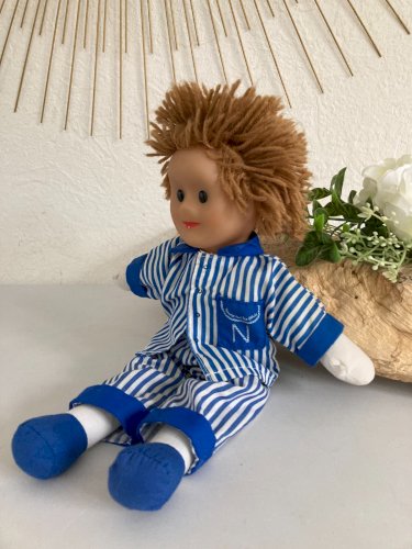 1124⚜️ Peluche Poupée de Chiffon Doudou Nicolas Bonne Nuit Les Petits H 35 Cm