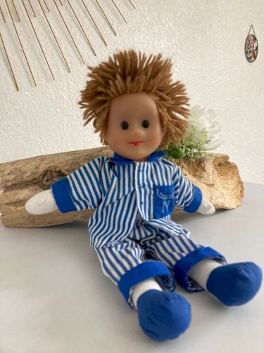 1124⚜️ Peluche Poupée de Chiffon Doudou Nicolas Bonne Nuit Les Petits H 35 Cm