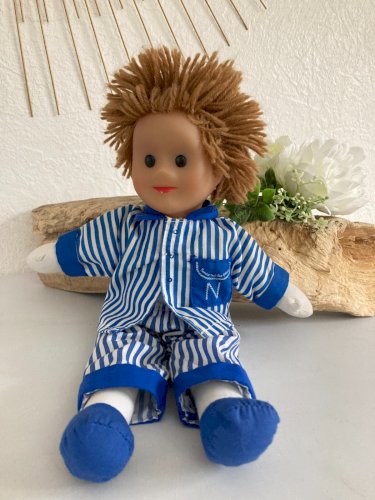 1124⚜️ Peluche Poupée de Chiffon Doudou Nicolas Bonne Nuit Les Petits H 35 Cm