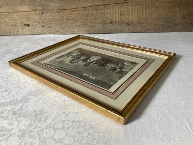 1125⚜️ Ancien Cadre Doré Le Foyer Des Acteurs à L'Opéra Eugène Lami 24X 30 Cm