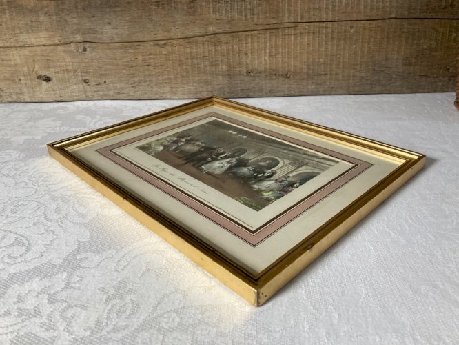 1125⚜️ Ancien Cadre Doré Le Foyer Des Acteurs à L'Opéra Eugène Lami 24X 30 Cm