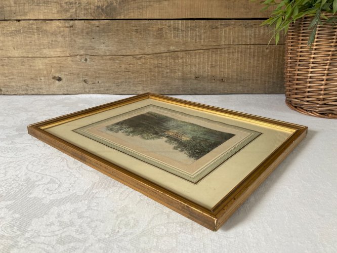 1125⚜️ Ancien Cadre Doré Versailles Le Trianon Dimension 26X 32 Cm