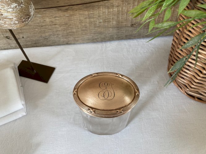 1125⚜️ Décoration Ancien Petit Flacon de Toilette Verre Vintage Hauteur 9,5 Cm