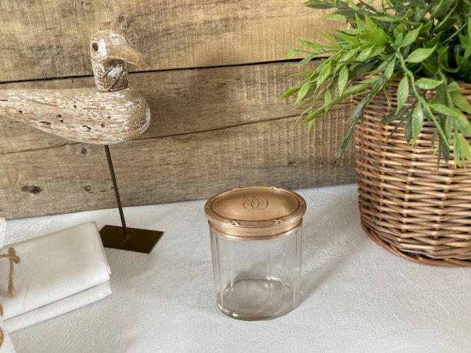 1125⚜️ Décoration Ancien Petit Flacon de Toilette Verre Vintage Hauteur 9,5 Cm