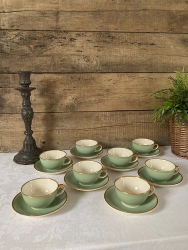 1125⚜️ Ensemble de 8 Tasses et Sous Tasses Villeroy & Boch Service Mettlach