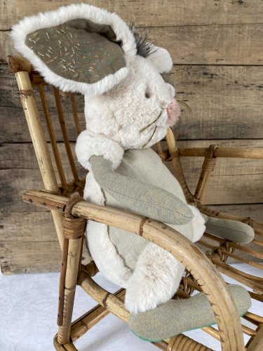 1125⚜️ Peluche Doudou Lapin Tout Doux Moulin Roty Hauteur 30 Cm Assis