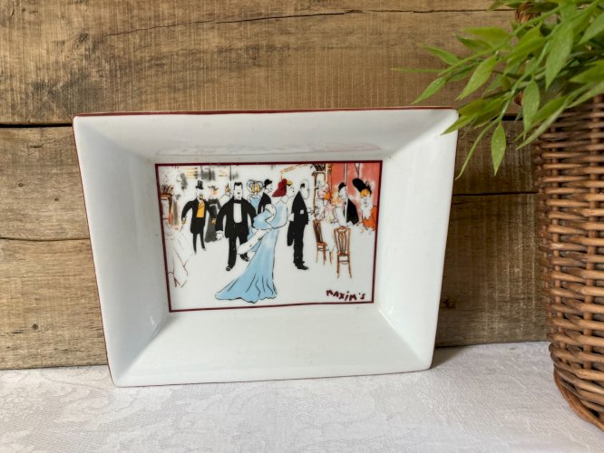1125⚜️ Plat Coupelle Vide Poche Maxim's De Paris en Porcelaine