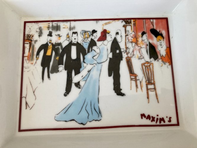 1125⚜️ Plat Coupelle Vide Poche Maxim's De Paris en Porcelaine