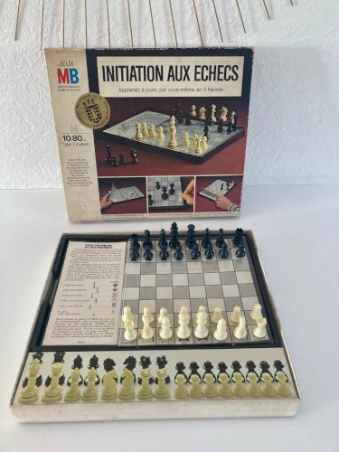 11⚜Ancien Jeu Société MB Initiation Aux Échecs Apprenez à Jouer Complet Vintage