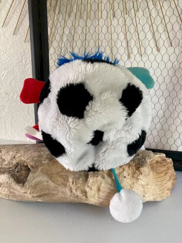 12 ⚜️ Ancienne Peluche Doudou Popples Sportif Football Transforme Ballon de 1986