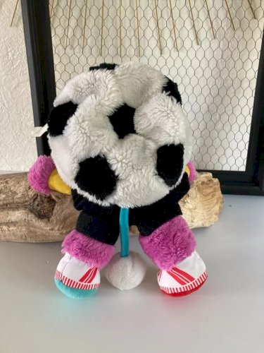 12 ⚜️ Ancienne Peluche Doudou Popples Sportif Football Transforme Ballon de 1986