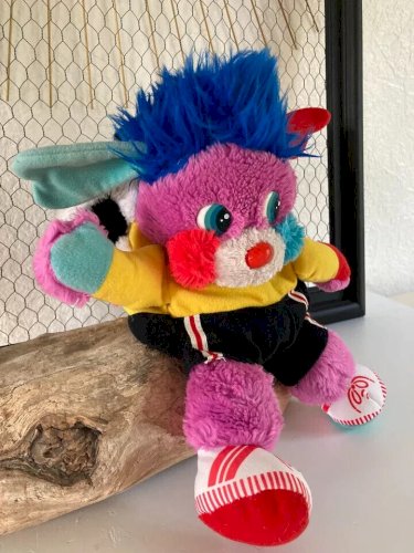 12 ⚜️ Ancienne Peluche Doudou Popples Sportif Football Transforme Ballon de 1986