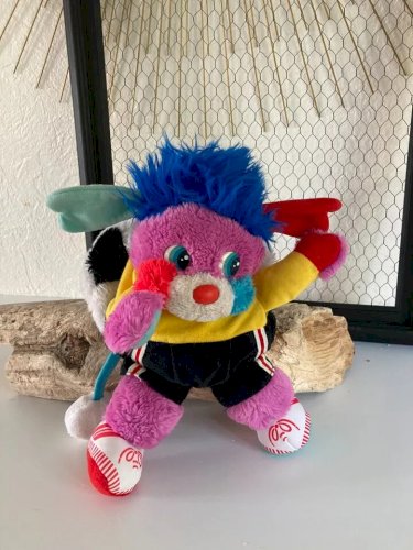 12 ⚜️ Ancienne Peluche Doudou Popples Sportif Football Transforme Ballon de 1986