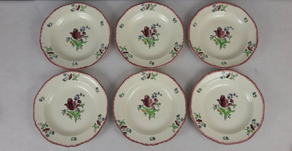 12 assiettes plates et creuses Gien modèle Lorraine