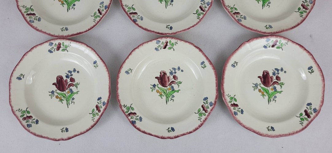 12 assiettes plates et creuses Gien modèle Lorraine