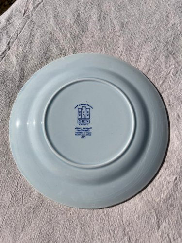 12 assiettes plates Gien décor Rouen