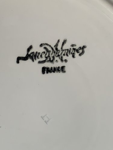 12 assiettes poisson bleu 1930 Sarreguemines 