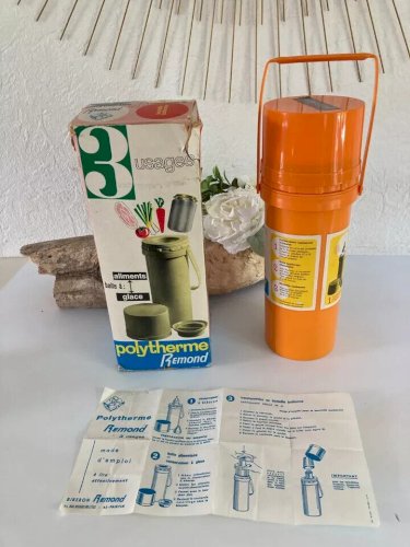 12 ⚜️ Bouteille Isotherme Remond à Biberon Boite Alimentaire Thermos Orange 1970