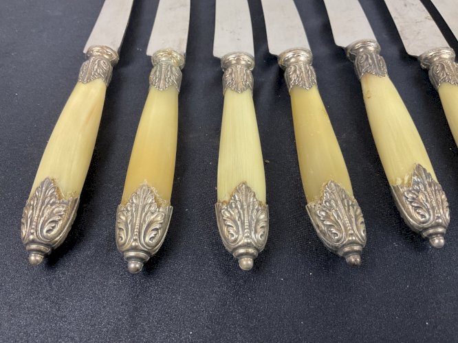 12 couteaux virole argent .orfèvre BARET