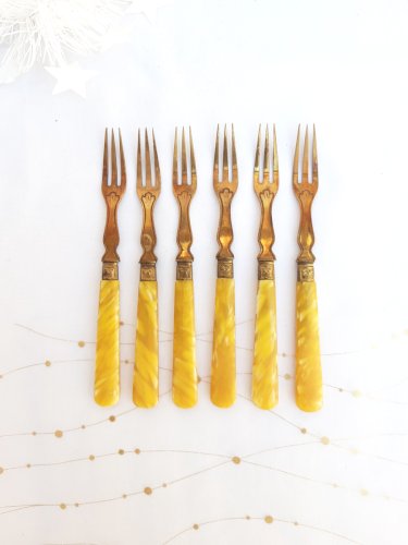 12 fourchettes à crustacés anciennes 1910