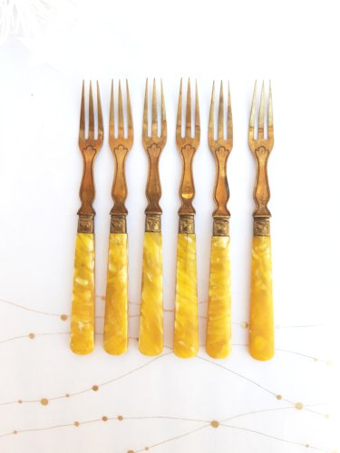 12 fourchettes à crustacés anciennes 1910