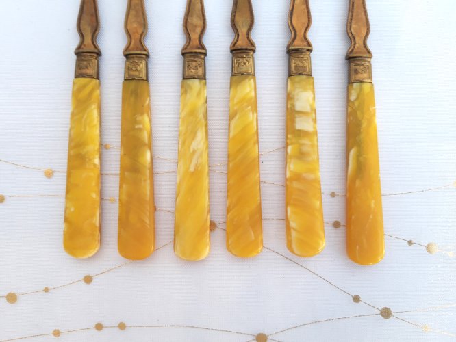 12 fourchettes à crustacés anciennes 1910