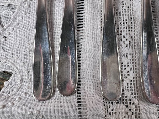 12 fourchettes à poisson Christofle métal argenté monogrammées 17,7 cm