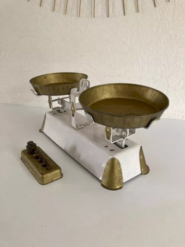 12 ⚜️ Jouet Ancienne Petite Balance 1 Kg Jouet Made In France Vintage en Métal